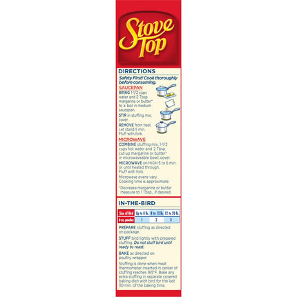 Stove Top Cornbread Stuffing Mix Side Dish, 6 Oz Box