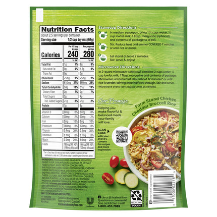 Knorr No Artificial Flavors Cheddar Broccoli Parboiled Instant Rice, 5.7 Oz Regular Pouch