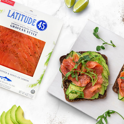 Latitude 45 Cold Smoked Gravlax Style Atlantic Salmon, 4 Oz