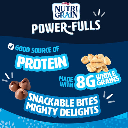 Kellogg'S Nutri-Grain Power-Fulls Chocolate Chip Chewy Soft Baked Oat Bites, Protein Snacks, 5.6 Oz, 4 Count