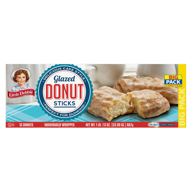 Little Debbie Big Pack Glazed Donut Sticks, 7.5 Oz (12 Count)