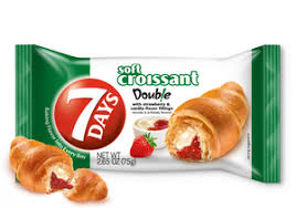 7 Days Soft Croissants with Strawberry vanilla  Flavored Filling, 2.65-oz