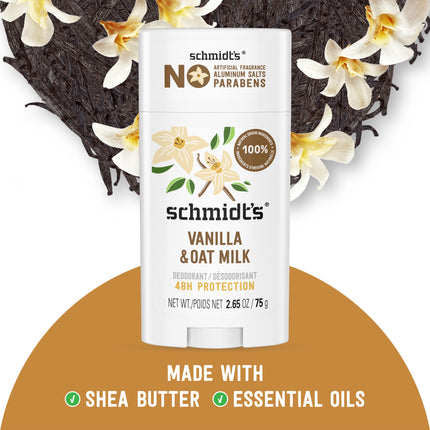 Schmidt'S Women'S and Men'S Aluminum-Free Vegan Deodorant, Vanilla & Oat Milk, 2.65 Oz