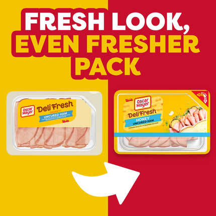 Oscar Mayer Deli Fresh Honey Uncured Sliced Ham Deli Lunch Meat, 9 Oz Package
