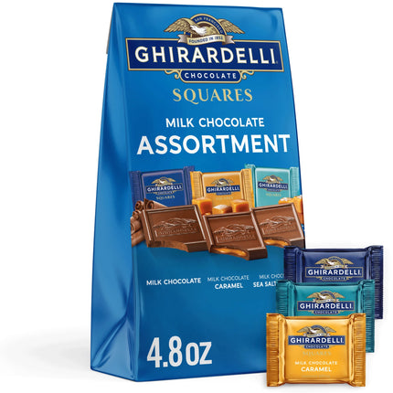 GHIRARDELLI Milk Chocolate Candy SQUARES Assortment, 4.8 Oz Bag