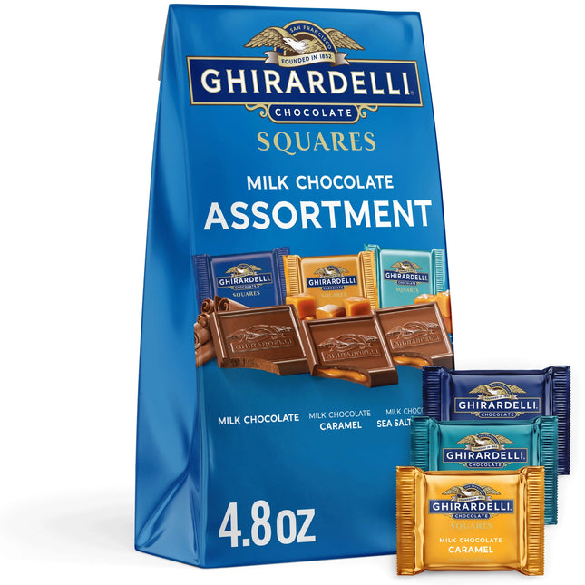 GHIRARDELLI Milk Chocolate Candy SQUARES Assortment, 4.8 Oz Bag