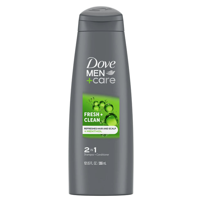 Dove Men+Care Fresh Clean 2-In-1 Shampoo and Conditioner with Caffeine and Menthol, 12 Fl Oz