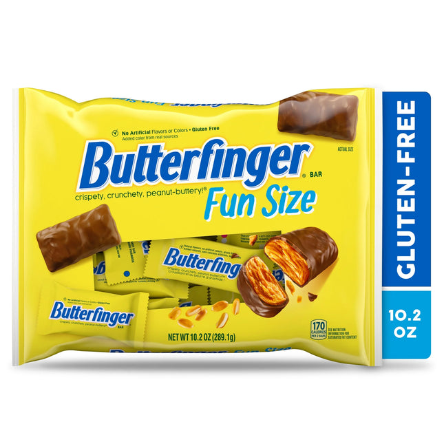 Butterfinger, Chocolatey, Peanut-Buttery, Individually Wrapped Fun Size Candy Bars, 10.2 Oz