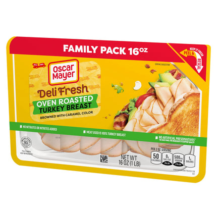 Oscar Mayer Deli Fresh Oven Roasted Sliced Turkey Breast Deli Lunch Meat Family Size, 16 Oz Package