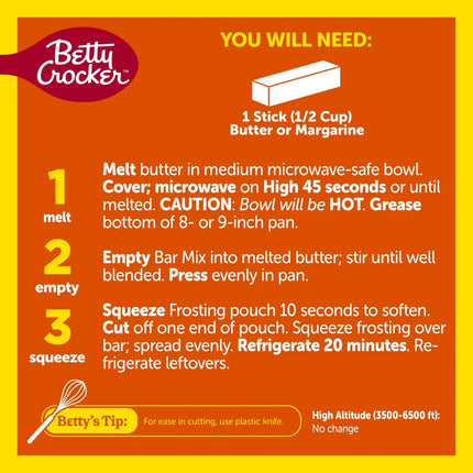 Betty Crocker REESE'S Peanut Butter No Bake Bars Mix with HERSHEY’S Frosting, 17.3 Oz