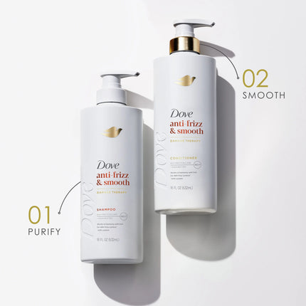 Dove Shampoo for Women anti Frizz & Smooth with Bio-Protein Care Technology and Shea Butter, 18 Oz