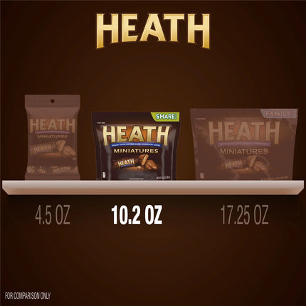 Heath Miniatures Chocolatey English Toffee Candy, Share Pack 10.2 Oz