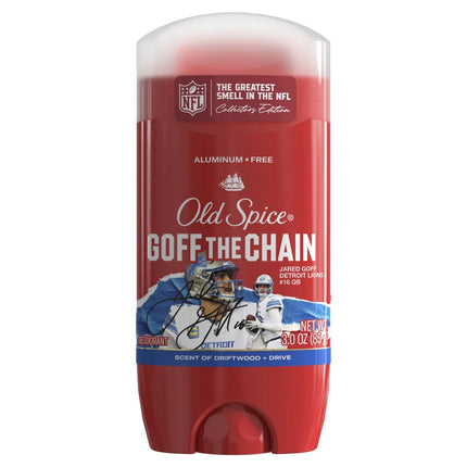 Old Spice Men'S Aluminum Free Deodorant, NFL Collection, Goff the Chain, Driftwood + Drive, 3Oz