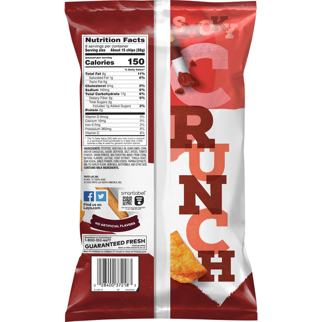 Lay'S Kettle Cooked Mesquite Barbecue Flavored Potato Chips, 8 Oz Bag