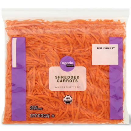 Organic Fresh Shredded Carrots, 10 Oz Bag