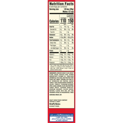 Stove Top Turkey Stuffing Mix Side Dish, 6 Oz Box