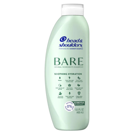 Head and Shoulders BARE Soothing Hydration Dandruff Shampoo, 13.5 Oz