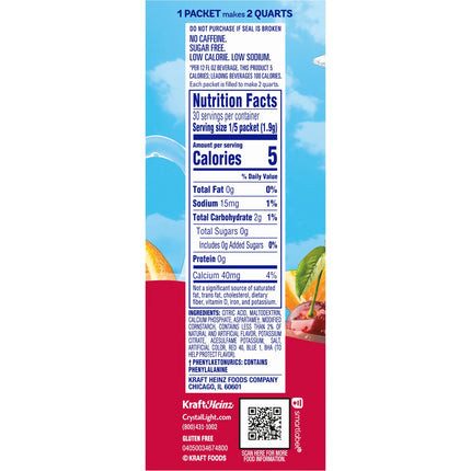 Crystal Light Fruit Punch Sugar Free Drink Mix Caffeine Free, 6 Ct Pitcher Packets
