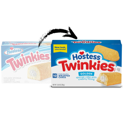 Hostess Twinkies Snack Cakes, Golden Sponge Cake with Crème Filling, 13.58 Oz Box (10 Ct.)