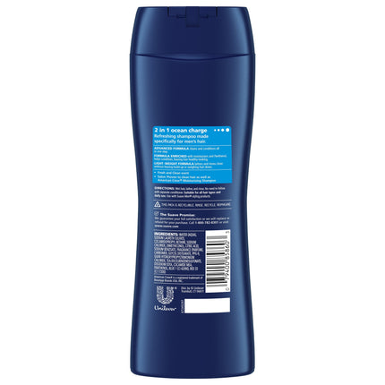 Suave Professionals Men 2-In-1 Shampoo & Conditioner, Moisturizing, Ocean Charge, 12.6 Fl Oz