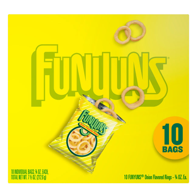 Funyuns Onion Ring Flavored Snack Chips, 10 Count Multipack