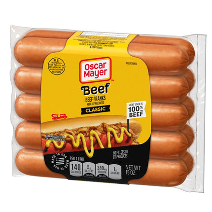 Oscar Mayer Classic Beef Franks Hot Dogs, 10 Count Pack