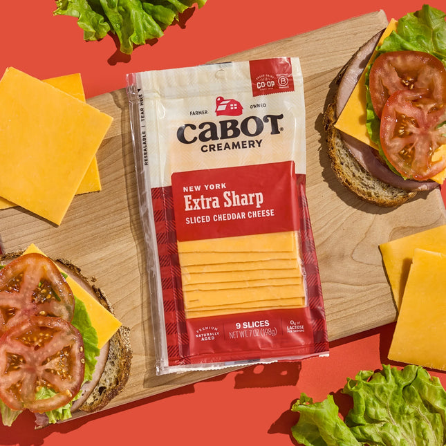 Cabot Creamery New York Extra Sharp Yellow Cheese Slices 7 Oz (Refrigerated)