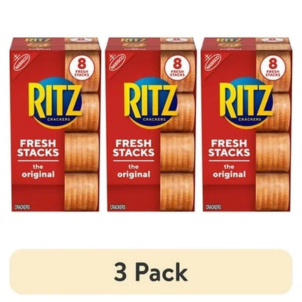 RITZ Fresh Stacks Original Crackers, Travel Snacks, 11.8 Oz (8 Multi Snack Packs)