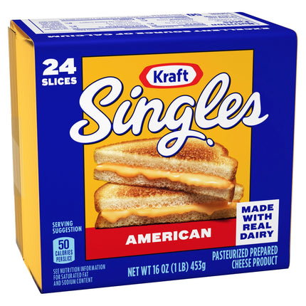 Kraft Singles American Cheese Slices, 24 Ct Pk, Refrigerated