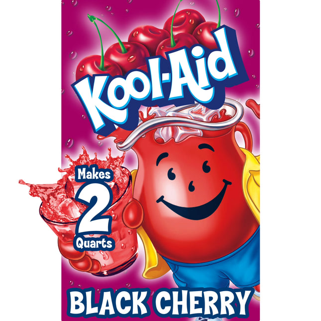 Kool-Aid Unsweetened Black Cherry Powdered Soft Drink Mix, 0.13 Oz Packet, Powders
