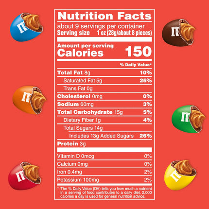 M&M'S Mega Peanut Butter Chocolate Candy, Sharing Size- 8.6 Oz Bag