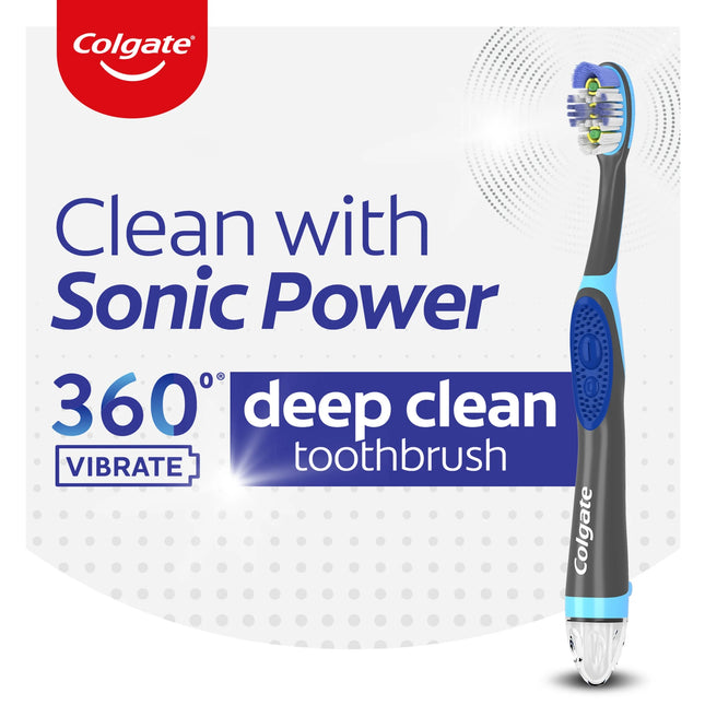 Colgate 360 Vibrate Deep Clean Battery Powered Adult Toothbrush, Soft, 1 AAA Battery Included