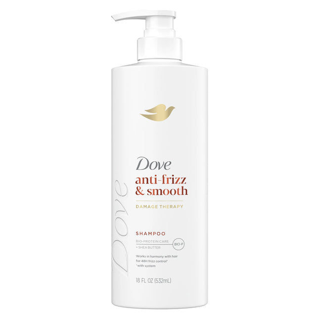Dove Shampoo for Women anti Frizz & Smooth with Bio-Protein Care Technology and Shea Butter, 18 Oz