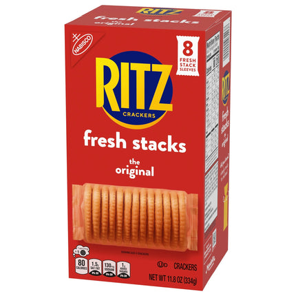 RITZ Fresh Stacks Original Crackers, Travel Snacks, 11.8 Oz (8 Multi Snack Packs)