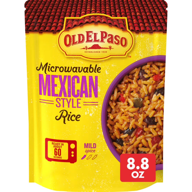 Old El Paso Rice, Mexican Style Rice, Microwavable Pouch, 8.8 Oz