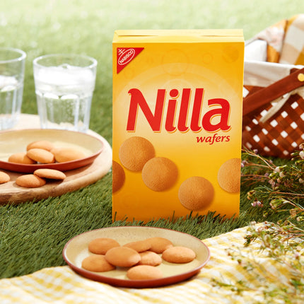 NILLA Wafers Cookies, Crunchy Vanilla Wafers, Baked, 11 Oz Shelf Stable Plastic Cardboard Box