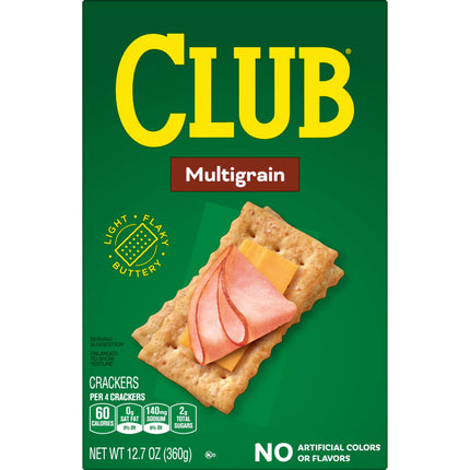 Club Multigrain Crackers, Lunch Snacks, 12.7 Oz