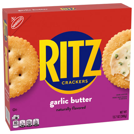 RITZ Garlic Butter Crackers, Snacks for Kids and Adults, Lunch Snacks, 13.7 Oz