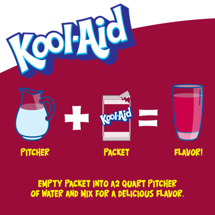 Kool-Aid Unsweetened Black Cherry Powdered Soft Drink Mix, 0.13 Oz Packet, Powders