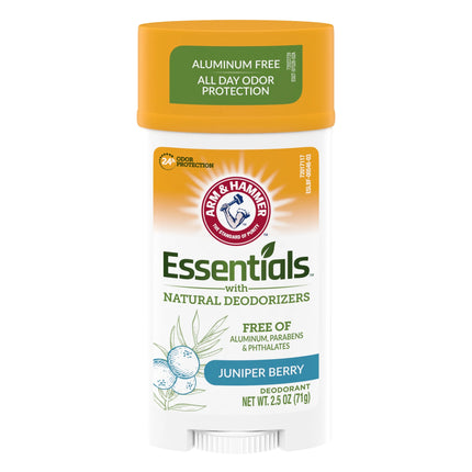 ARM & HAMMER Essentials Deodorant, Juniper Berry, Made with Natural Deodorizers, 2.5 Oz