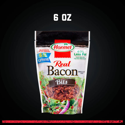 HORMEL Real Bacon Bits Topping, Salad Topping, 25 Calories per Serving, Shelf-Stable, 6 Oz Plastic Pouch