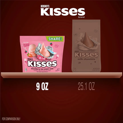 Hershey'S Kisses Strawberry Ice Cream Cone Flavored Candy, Share Pack 9 Oz