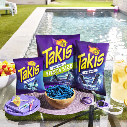 Takis Blue Heat 9.9 Oz Sharing Size Bag, Hot Chili Pepper Rolled Tortilla Chips