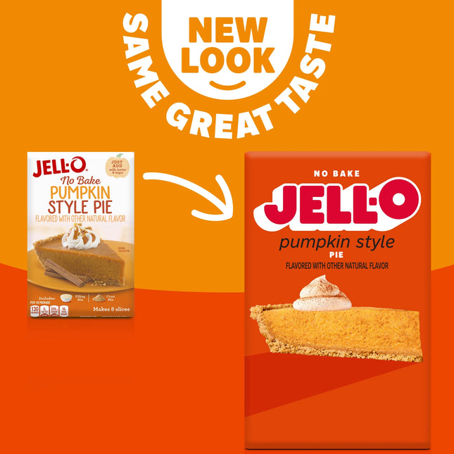 Jell-O No Bake Pumpkin Style Pie Dessert Kit with Filling Mix & Crust Mix, 9.2 Oz Box