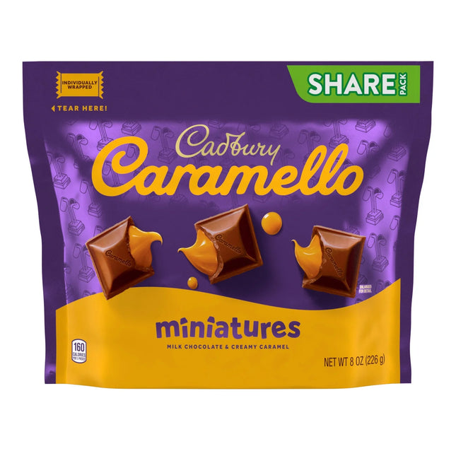 Cadbury Caramello Miniatures Milk Chocolate Caramel Candy, Share Pack 8 Oz