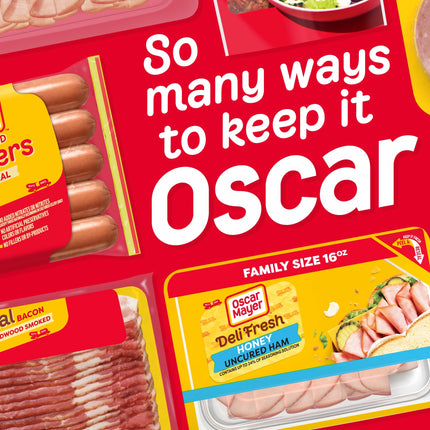 Oscar Mayer Deli Fresh Honey Uncured Sliced Ham Deli Lunch Meat Family Size, 16 Oz Package
