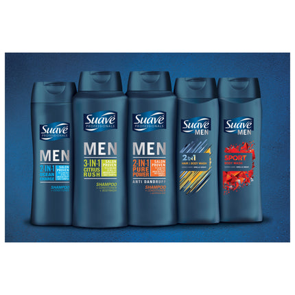 Suave Professionals Men 2-In-1 Shampoo & Conditioner, Moisturizing, Ocean Charge, 12.6 Fl Oz