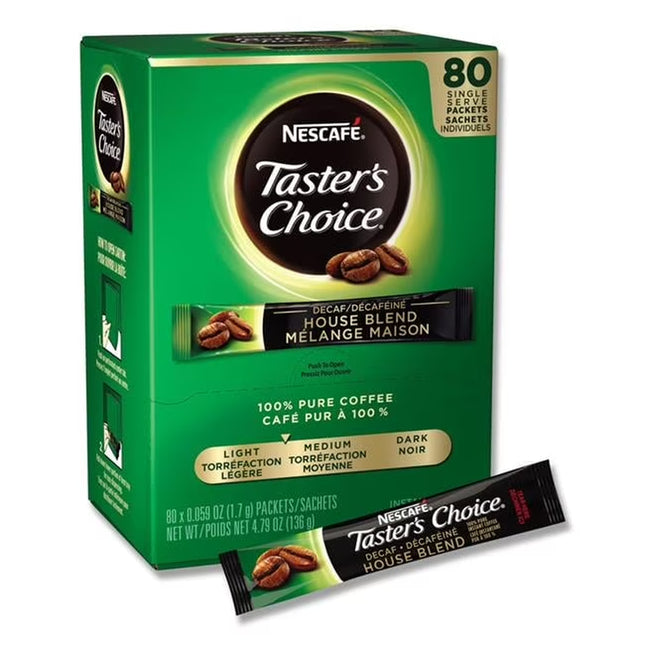 0.06 Oz Tasters Choice Stick Pack Decaf, 80 per Bag - Case of 6