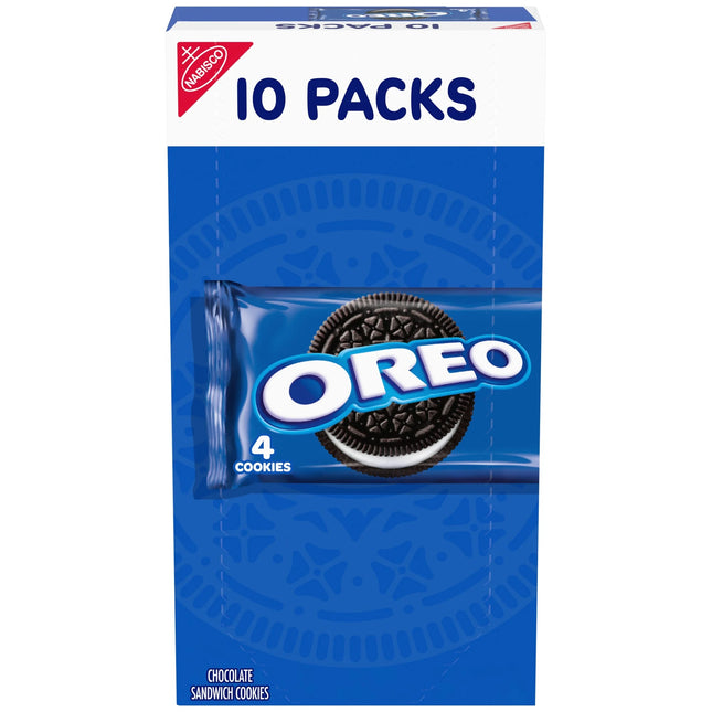 OREO Chocolate Sandwich Cookies, 10 Snack Packs (4 Cookies per Pack)
