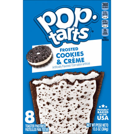 Pop-Tarts Frosted Cookies and Creme Toaster Pastries, Breakfast Foods, Shelf-Stable, 13.5 Oz (8 Count)